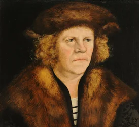 Portret van een Man in een Bruine Pelsbarett